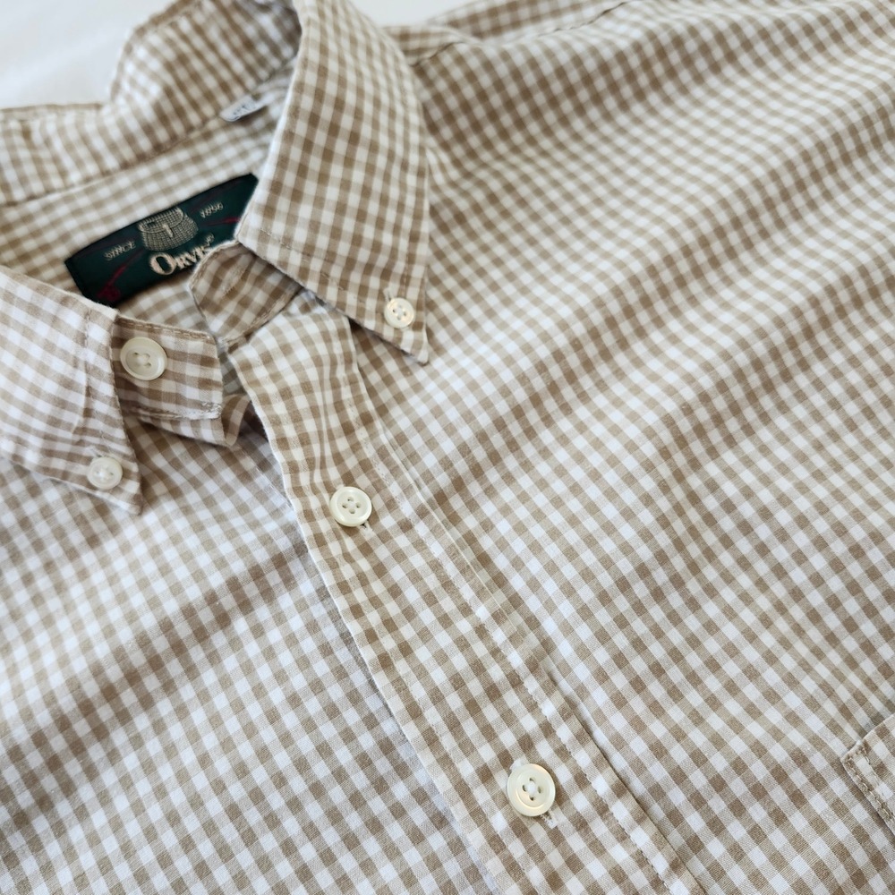 Orvis Vintage Button Down Long Sleeve Gingham Checkered plaid Shirts Men's XL - Picture 4 of 11